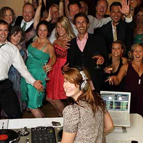 Mary Mac with wedding guests at Capilano Golf Club